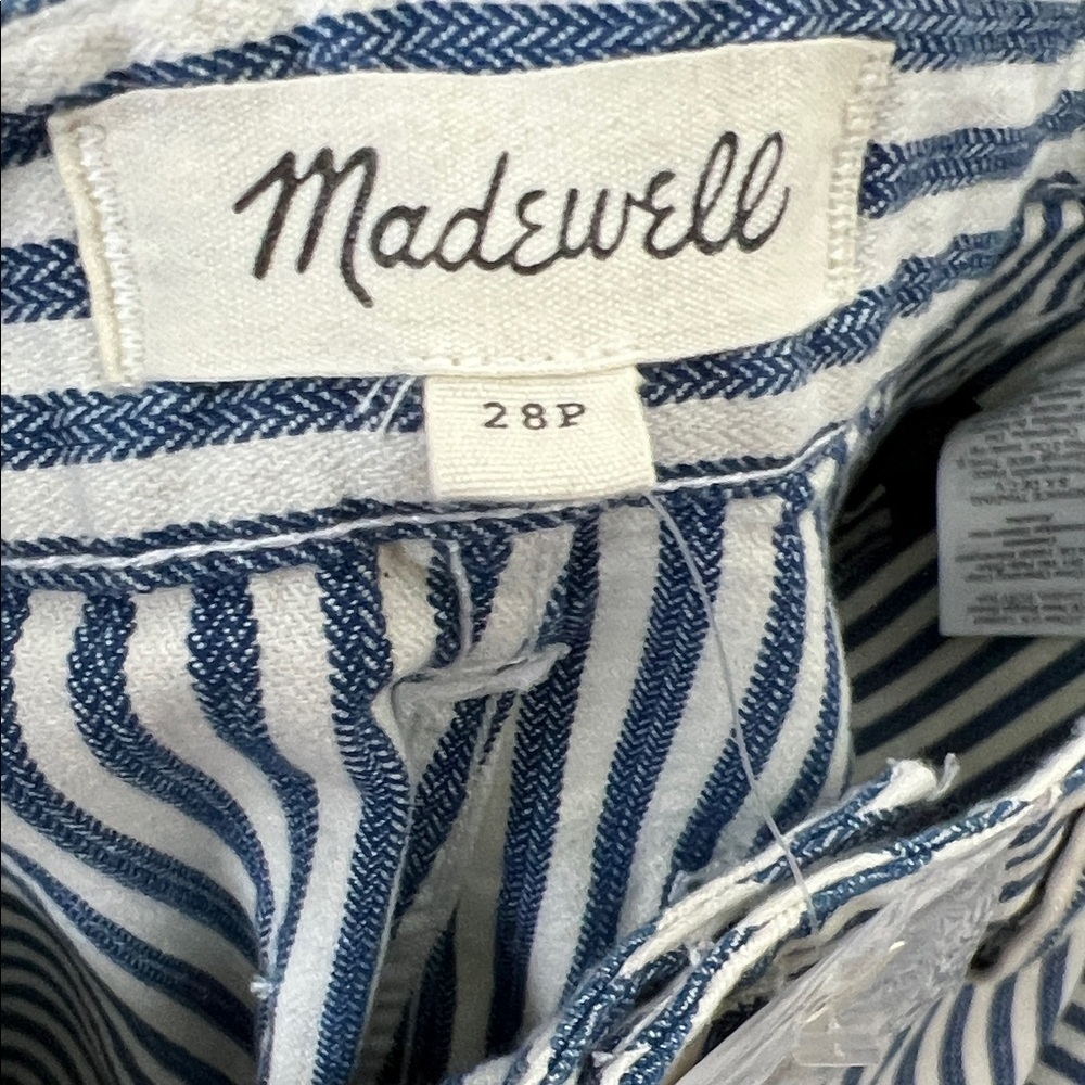 NWT Madewell Emmet Blue White Striped Jeans
Petite 28 Wide Leg Crop High Waist - Picture 8 of 10